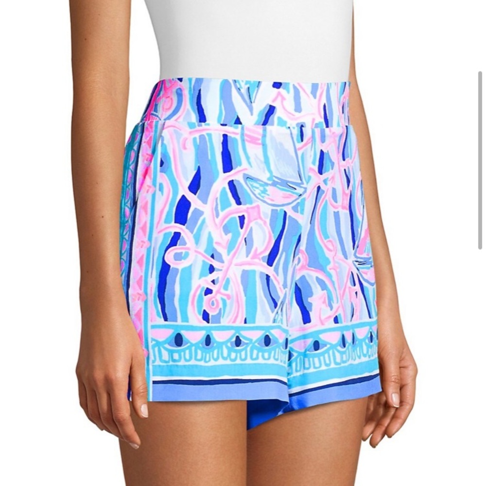 LILLY PULITZER 5" Neilah Short In Skim Blue Reel Nauti Engineered Shorts, XS